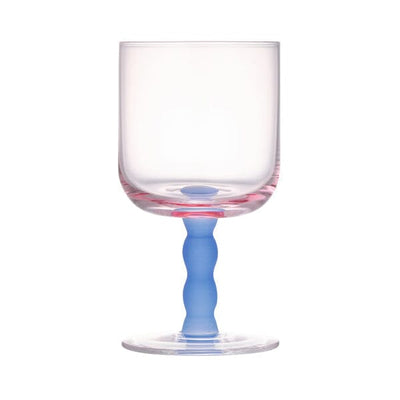 BICOLOR 波紋玻璃杯粉紅色x藍色