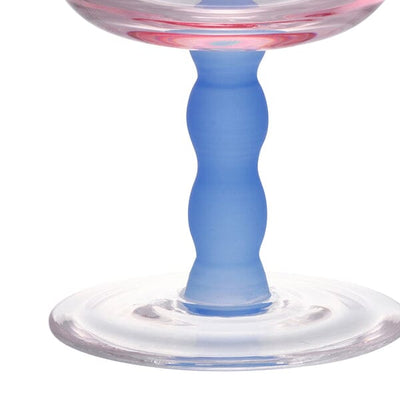 BICOLOR 波紋玻璃杯粉紅色x藍色