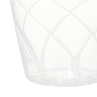 Striped Glass Cup White