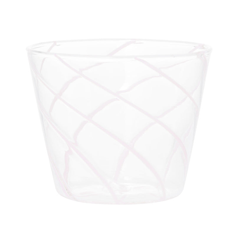 Striped Glass Cup Pink
