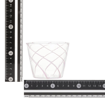 Striped Glass Cup Pink