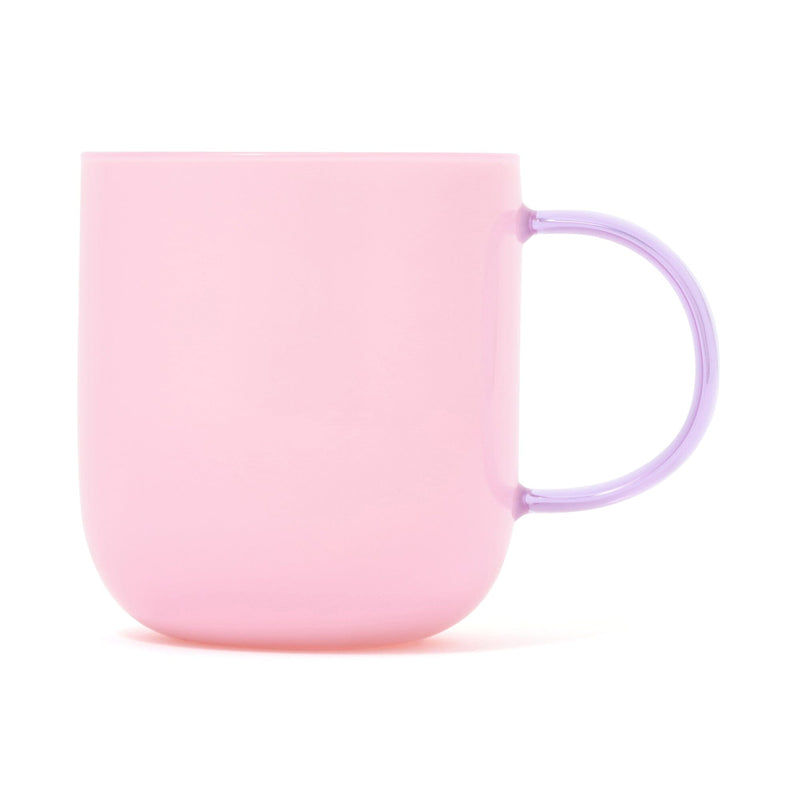 Milky White Heat-Resistant Glass Mug Pink