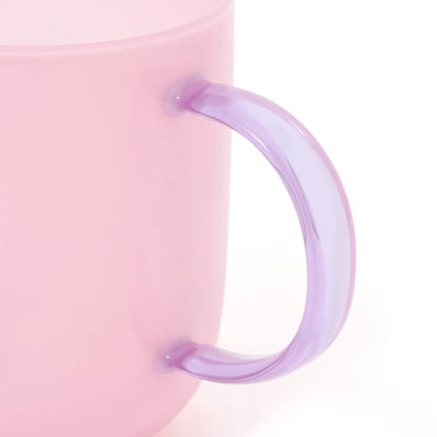 Milky White Heat-Resistant Glass Mug Pink