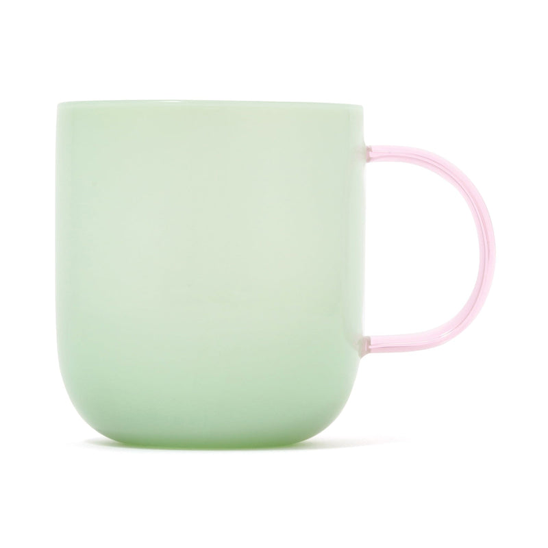 Milky White Heat-Resistant Glass Mug Green