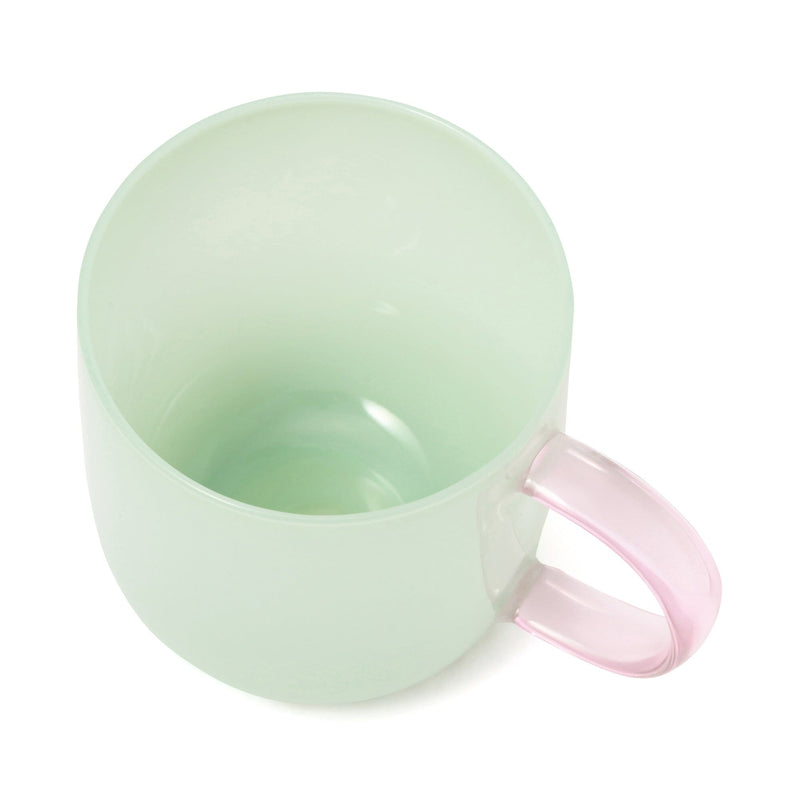 Milky White Heat-Resistant Glass Mug Green