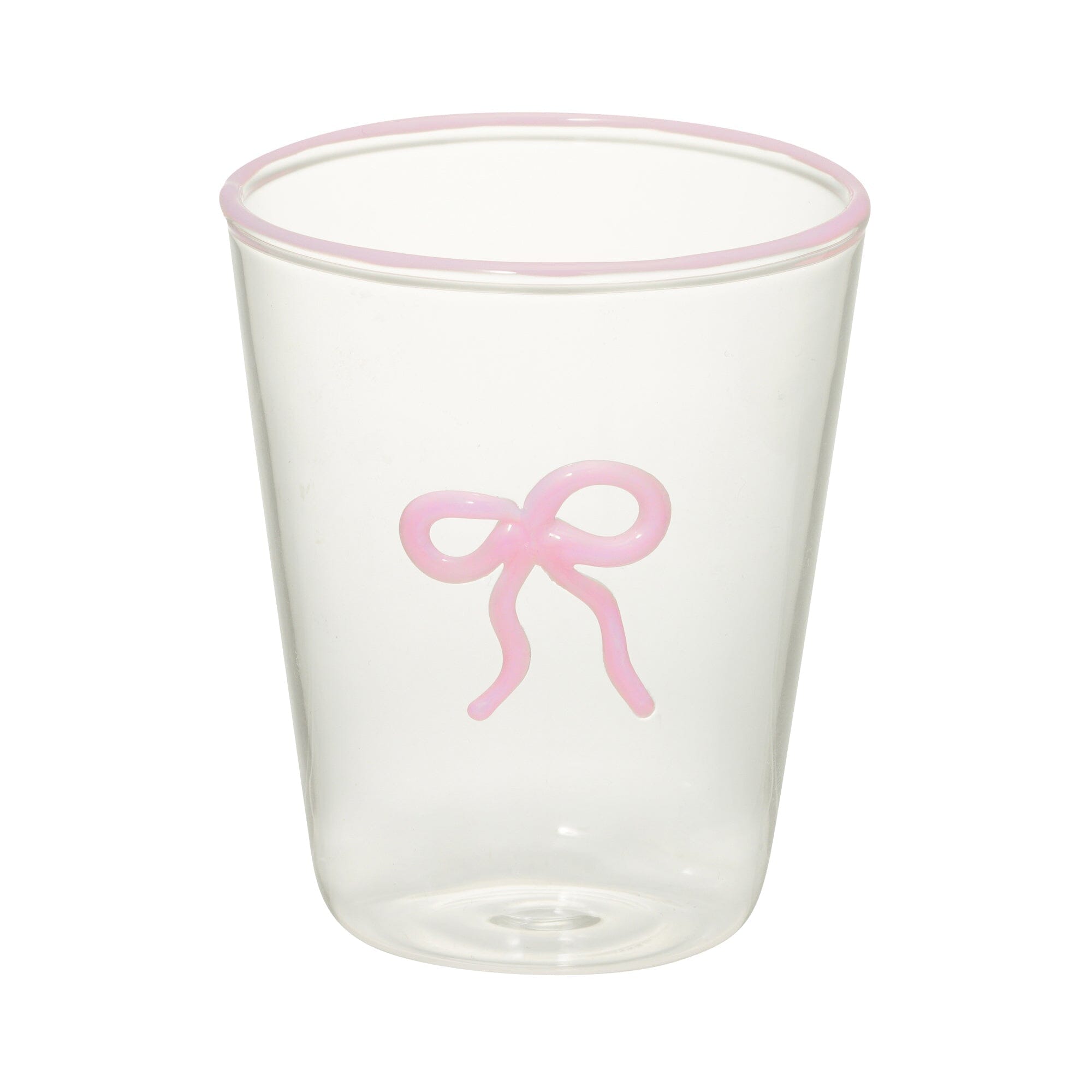 Ribbon Glass Tumbler Pink