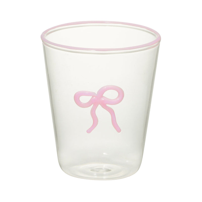 Ribbon Glass Tumbler Pink