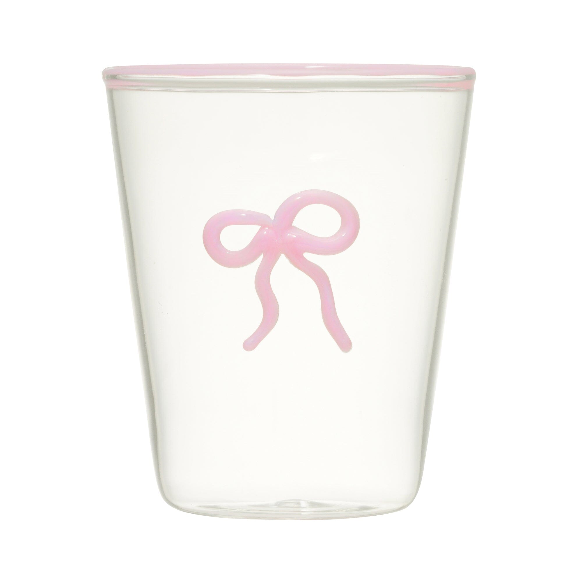Ribbon Glass Tumbler Pink