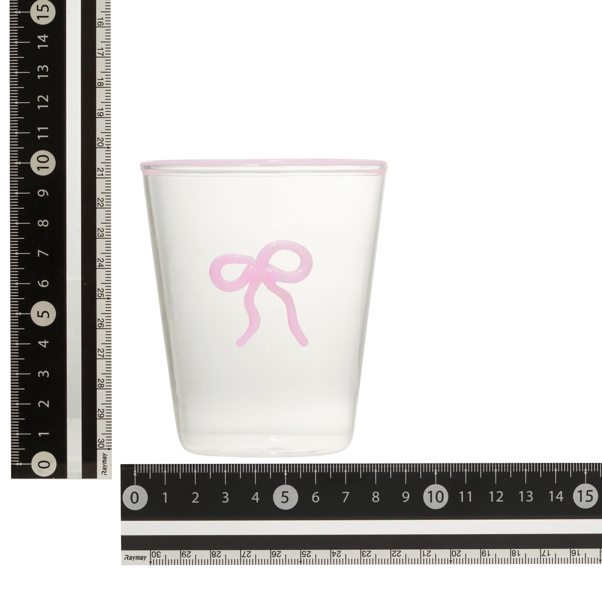 Ribbon Glass Tumbler Pink