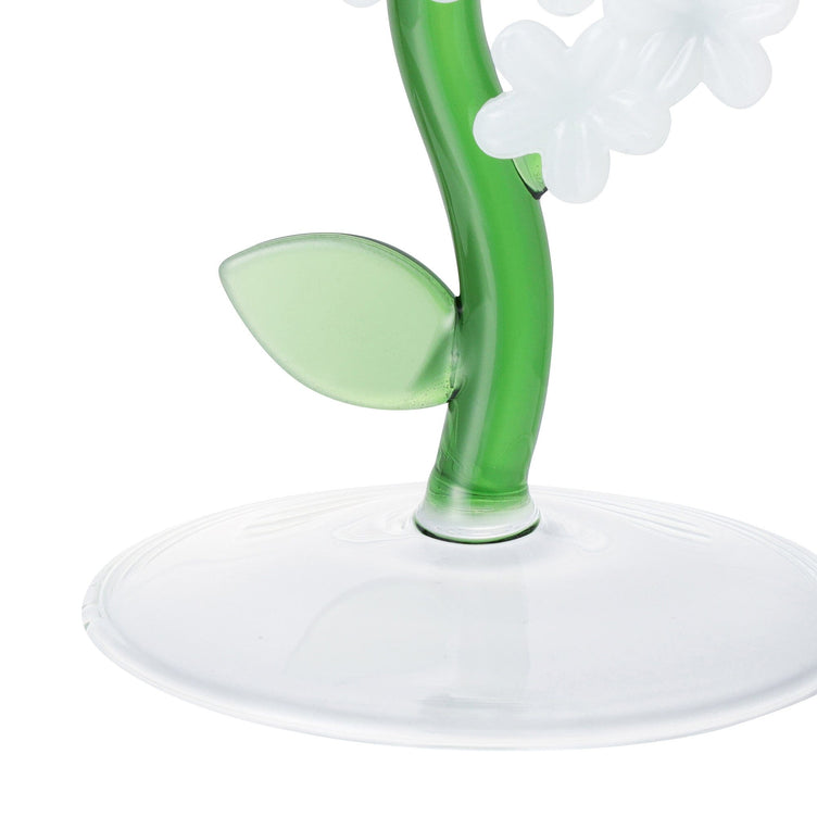 Flower Stem Dessert Glass White