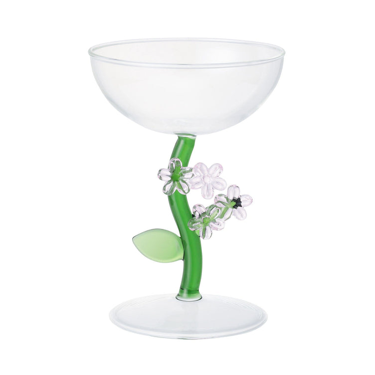Flower Stem Dessert Glass Pink