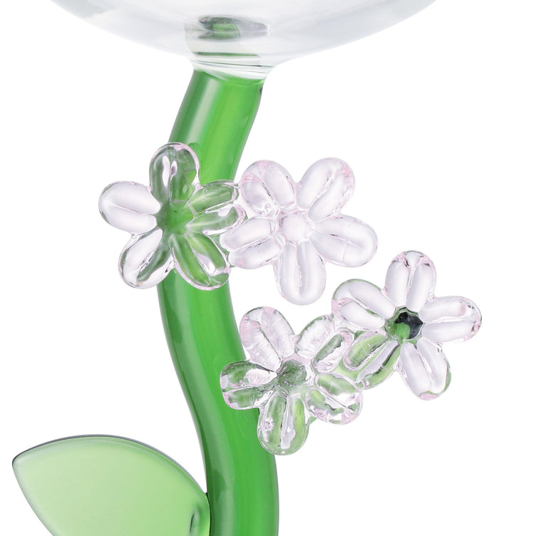 Flower Stem Dessert Glass Pink