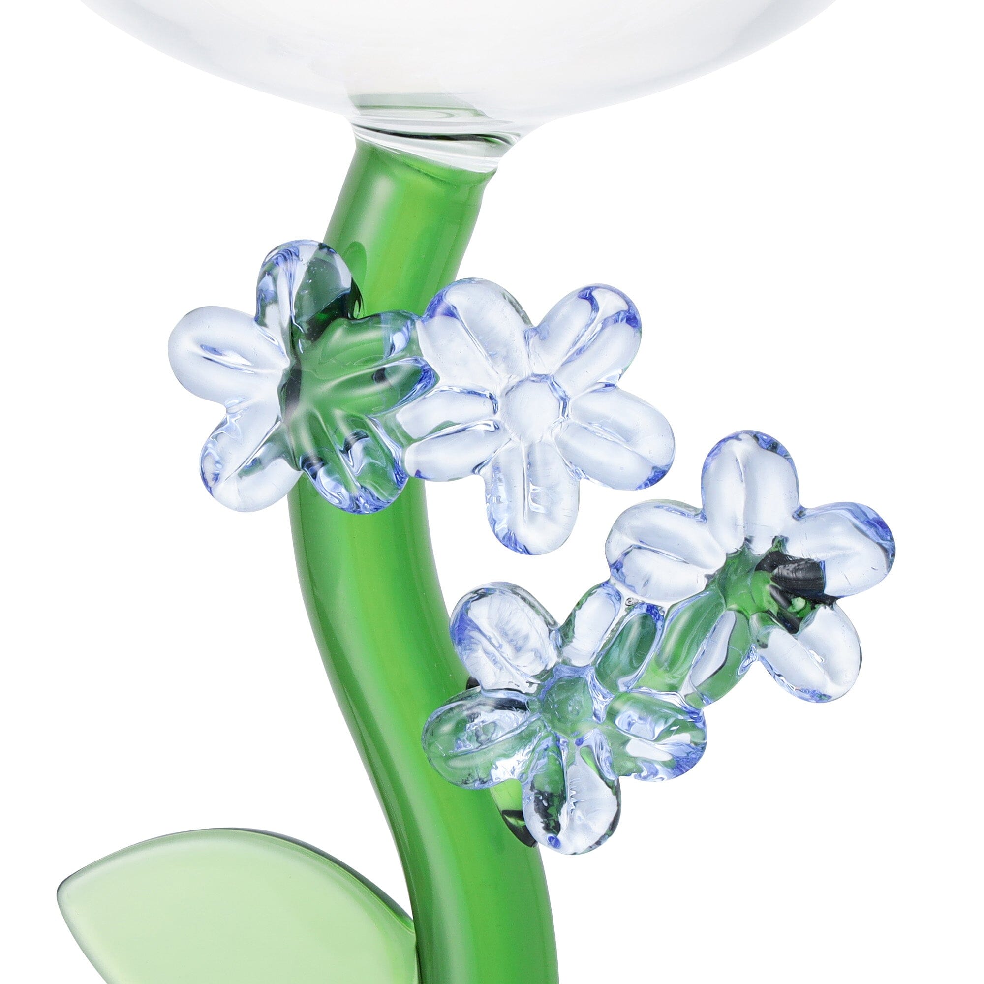 Flower Stem Dessert Glass Blue