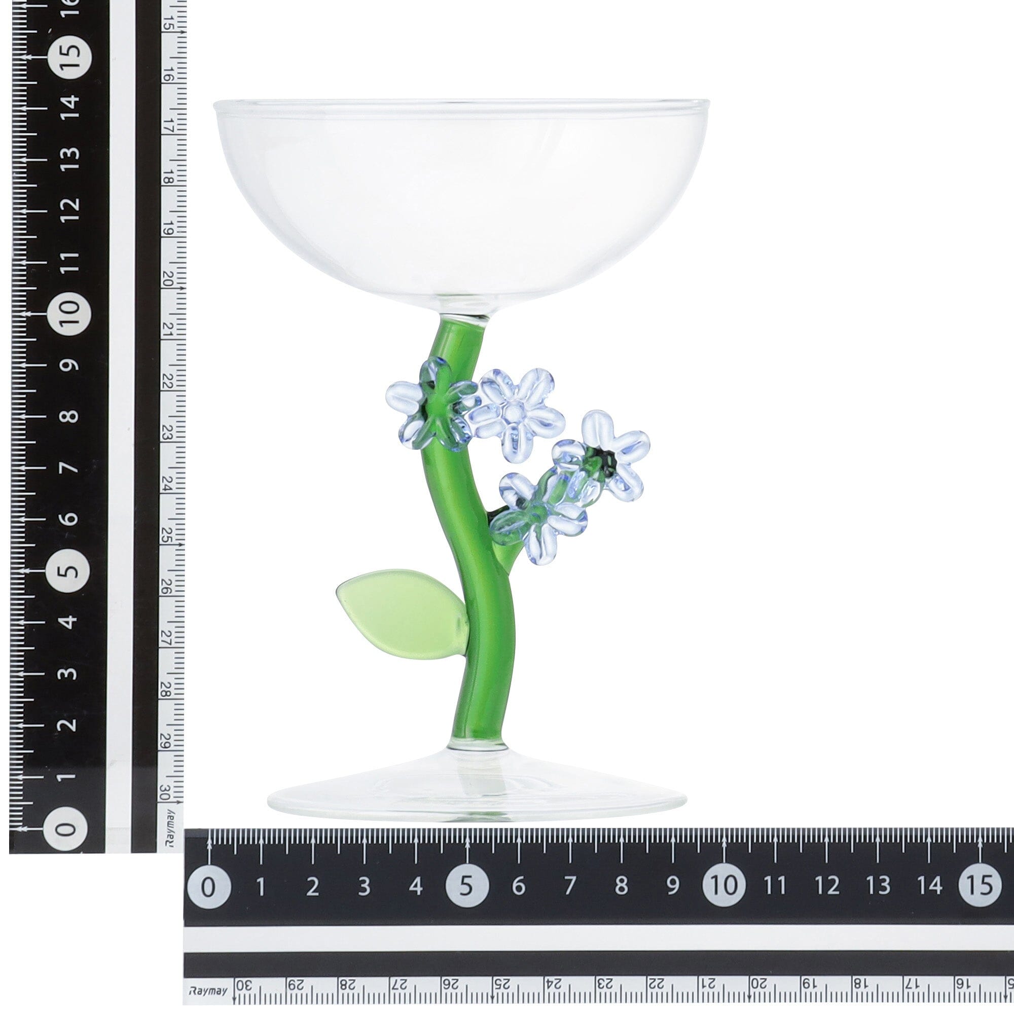 Flower Stem Dessert Glass Blue