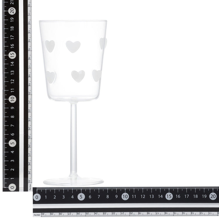 Dot Heart Wine Glass White