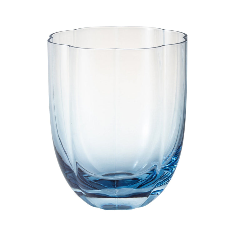 Gradient Flower Glass Tumbler Blue