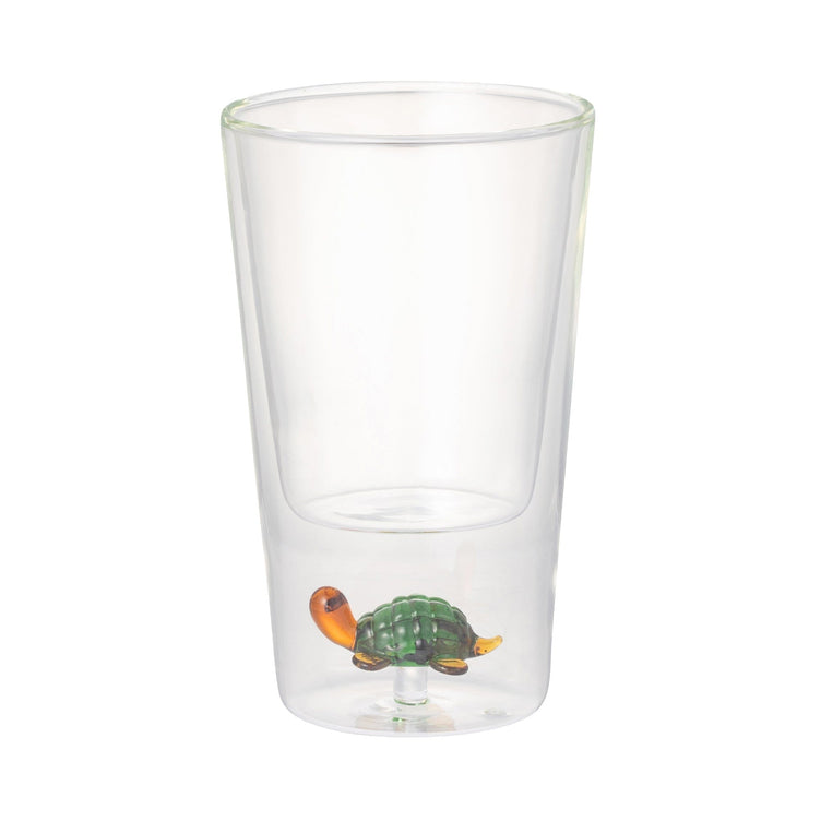 Motif Double Wall Glass Turtle