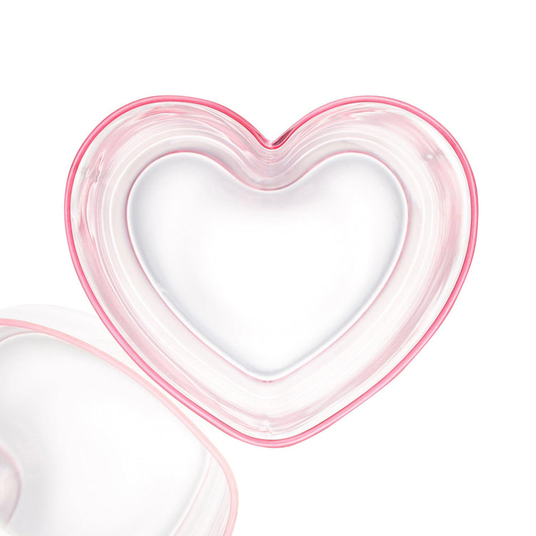 Heart-Shaped Glass Tumbler With Straw Pink