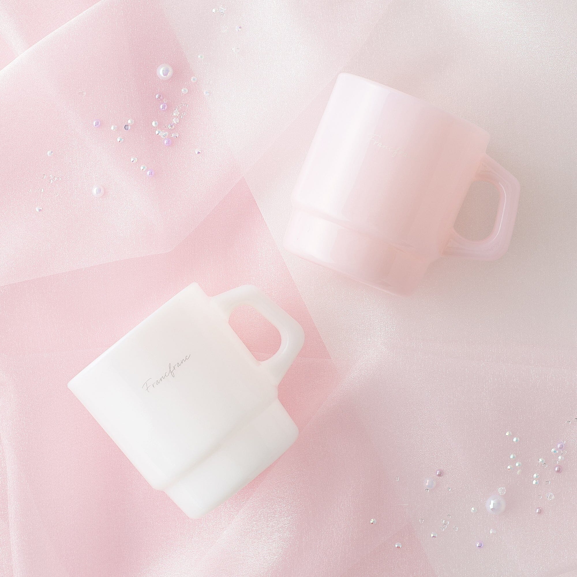 Milk Glass Mug Pink