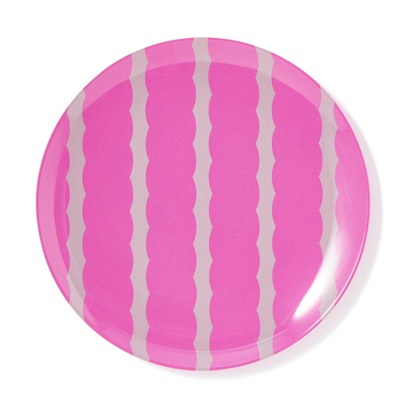 Stripe Melamine Plate Large Pink
