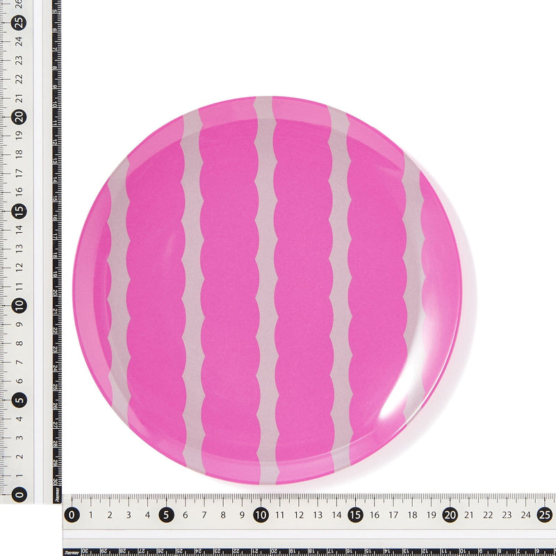 Stripe Melamine Plate Large Pink