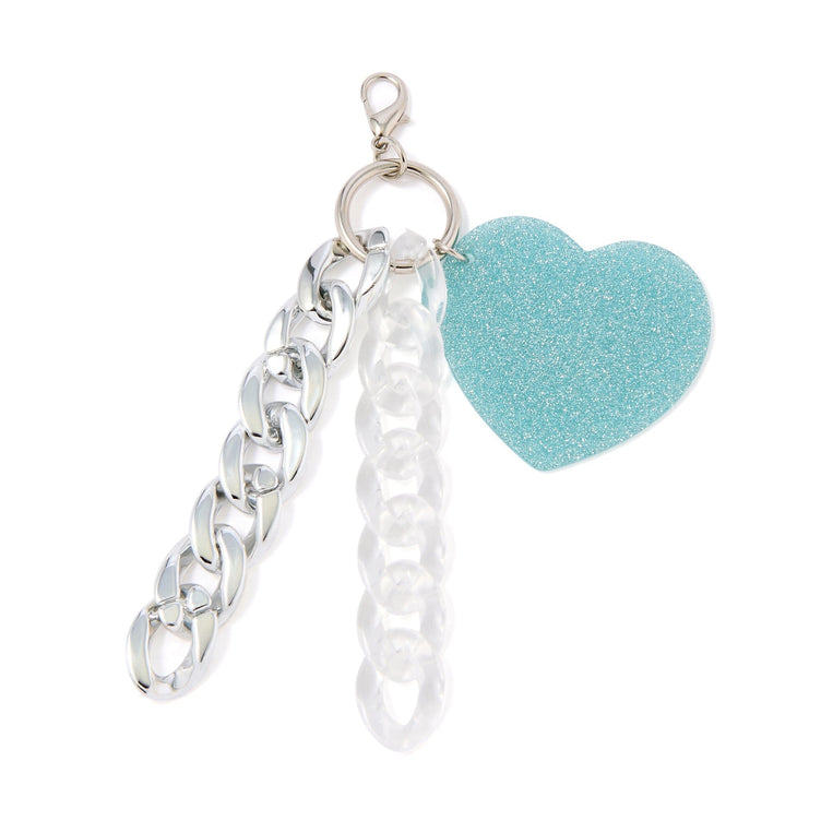 Charm Glitter Heart Blue