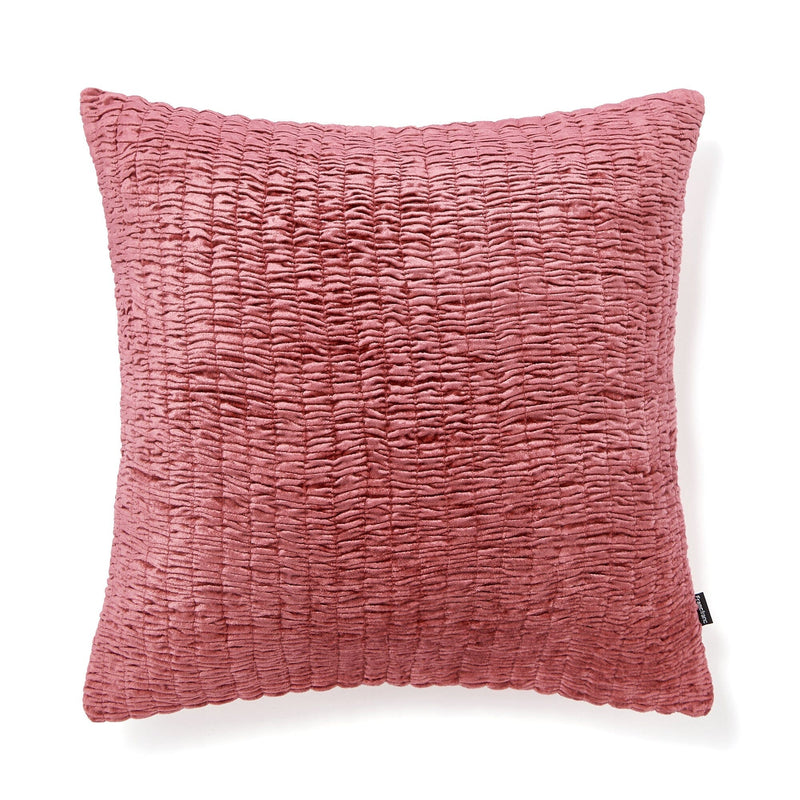 Velvet Gather Cushion Cover 450 X 450 Dark Pink