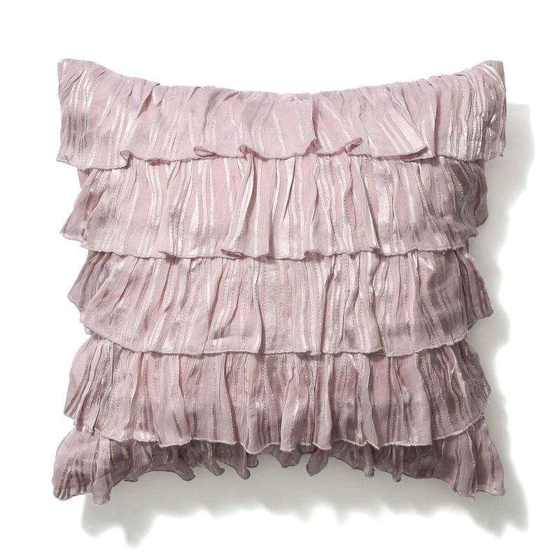 FRILL STRIPE CUSHION COVER 450 x 450 PINK