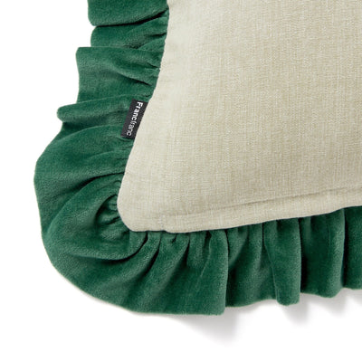 Velvet Frill Cushion Cover 450 X 450 Green