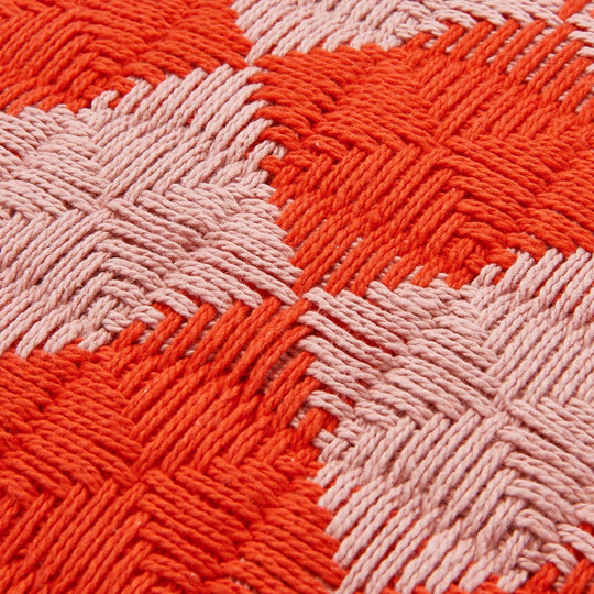 Cotton Diamond Cushion Cover 450 X 450 Orange X Pink