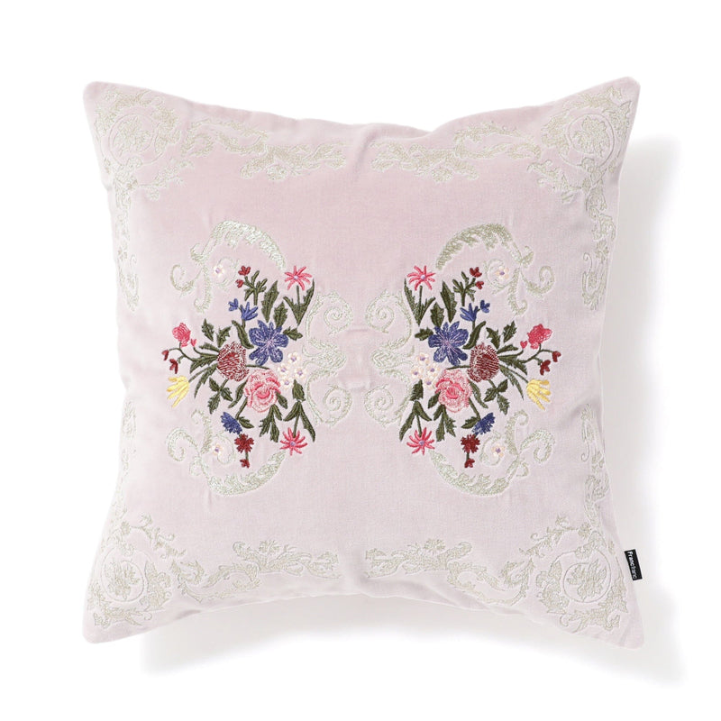 EMB FLOWER CUSHION COVER 450 x 450 PINK
