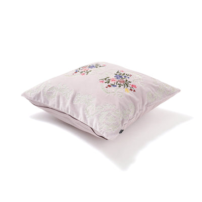 EMB FLOWER CUSHION COVER 450 x 450 PINK