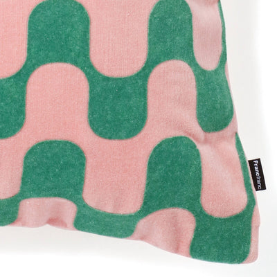 Velvet Wave Cushion Cover 450 x 450  Pink x Green