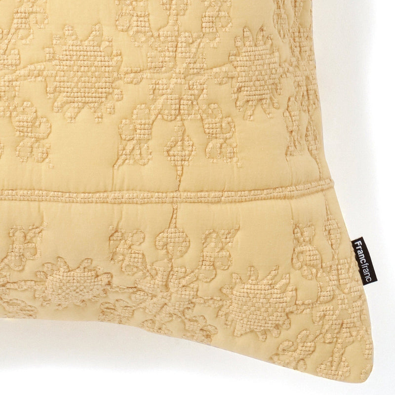 Ethnic Quilt Cushion Cover 450 x 450  Yellow