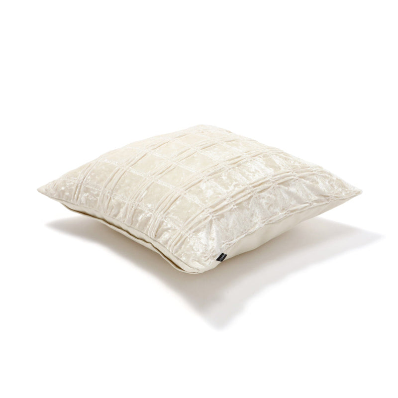 Velvet Gather Cushion Cover 450 x 450  Ivory