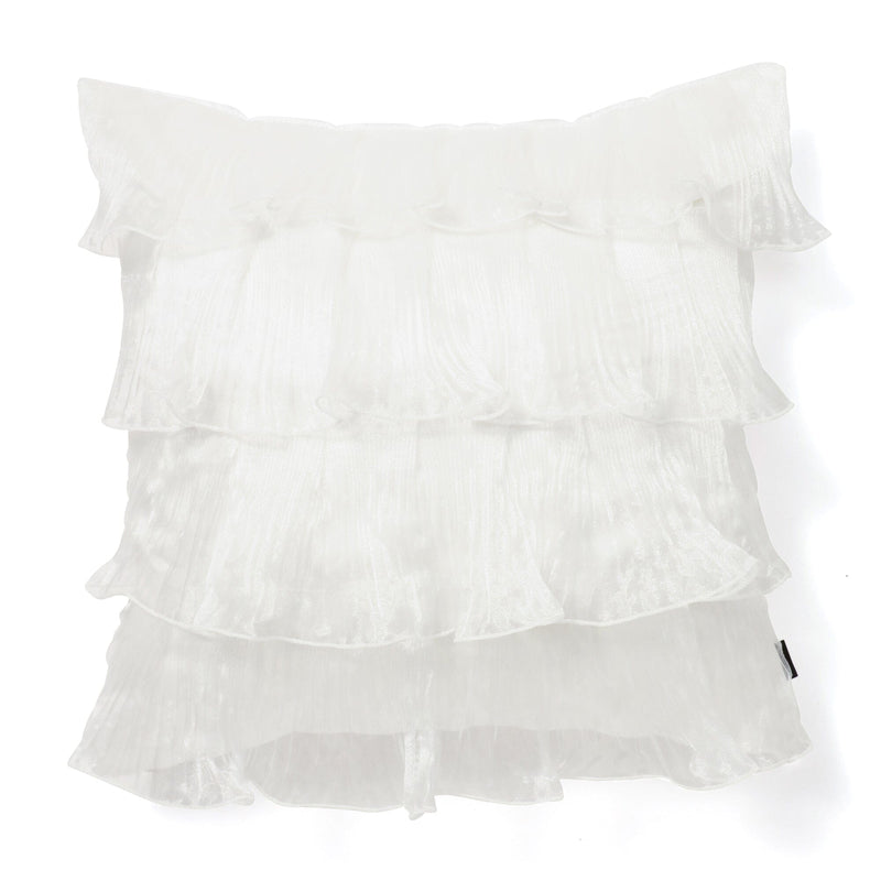 Organdy Frill Cushion Cover 450 x 450  White