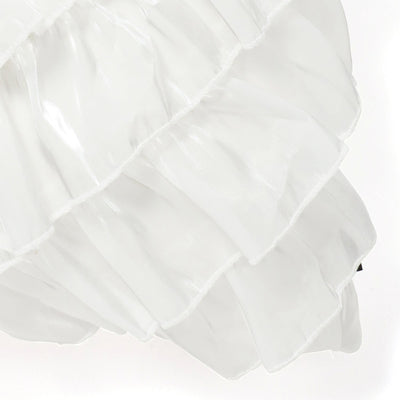 Shiny Frill Cushion Cover 450 x 450  White