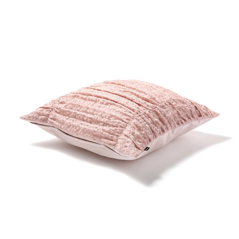 Check Gather Cushion Cover 450 x 450  Pink