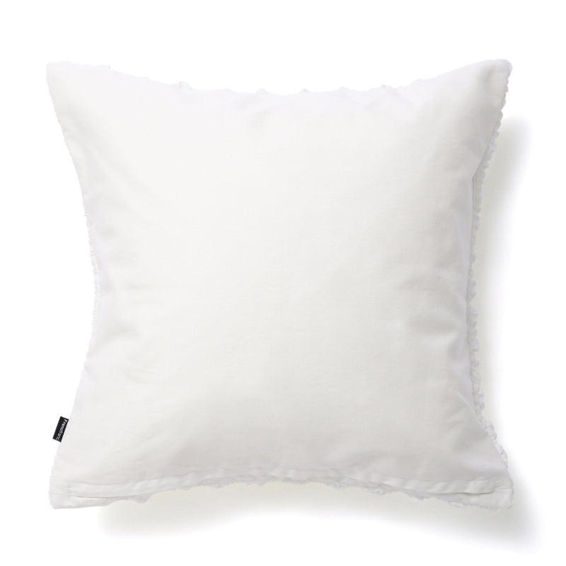 Chiffon Gather Cushion Cover 450 x 450  White