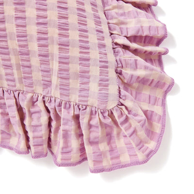 Frill Check Cushion Cover 450 x 450  Purple x Pink