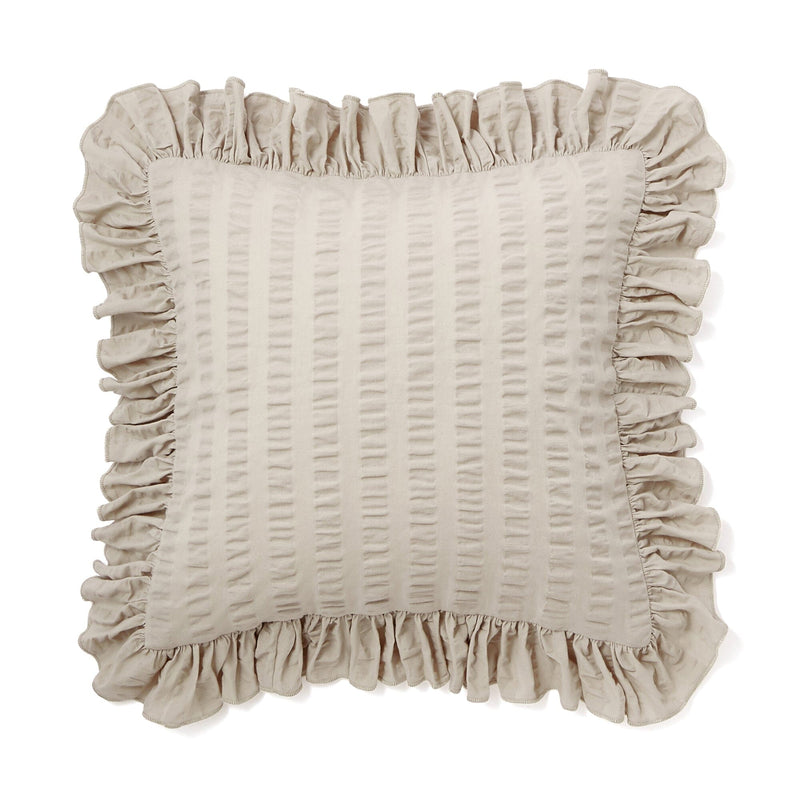 Seersucker Frill Cushion Cover 450 x 450  Grey