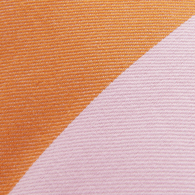 褶邊條紋咕臣套橙色x粉紅色