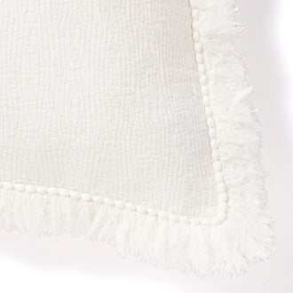 Diamond Fringe Cushion Cover 450 x 450  White