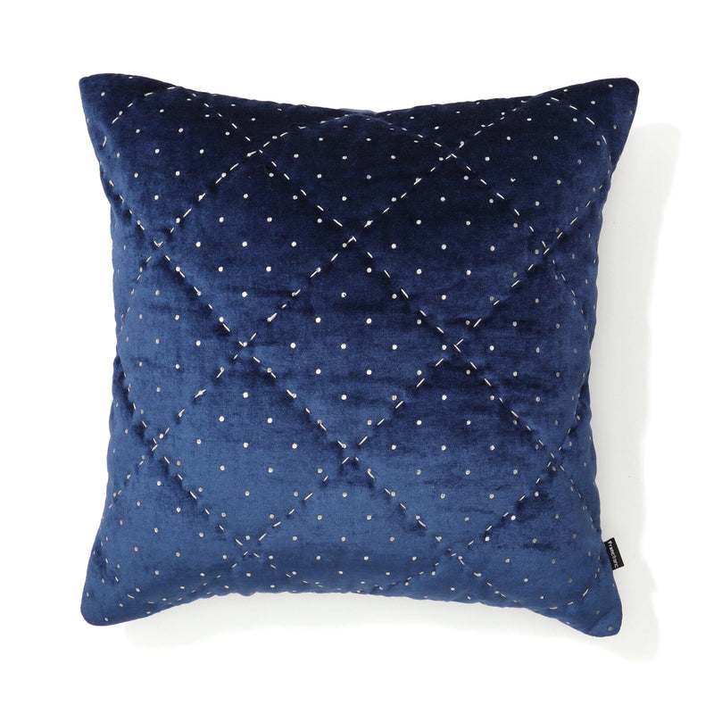 Velvet quilt cushion cover 450 x 450 Navy