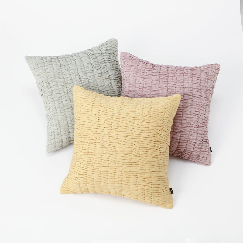 Solid Gathered Cushion Cover 450 x 450 Gray