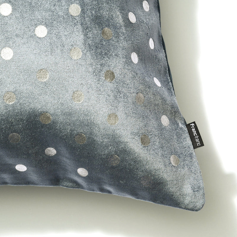 Velvet dot cushion cover 450 x 450 Blue x Silver