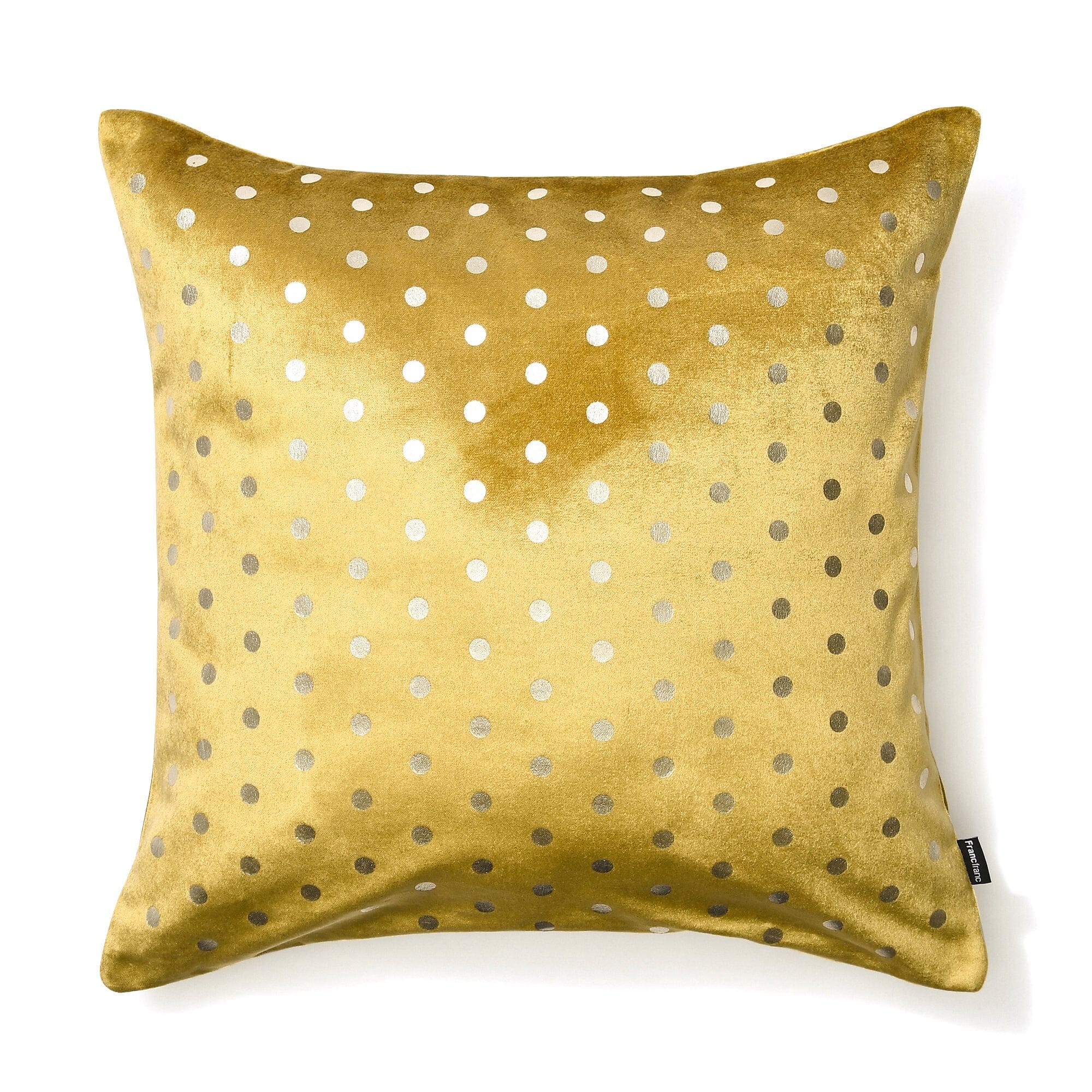 Velvet dot cushion cover 450 x 450 beige x gold