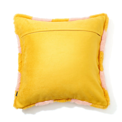 Fur C Cushion Cover 450 X 450 Yellow X Pink