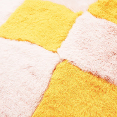 Fur C Cushion Cover 450 X 450 Yellow X Pink