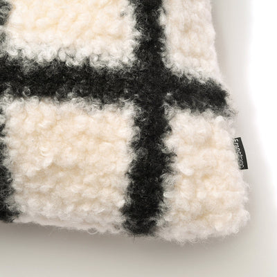 Check Boa Cushion Cover 450 X 450 White X Black